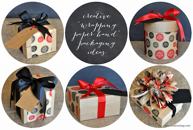 wrapping paper band packaging projects by Lorrie Everitt on the Creative Bag blog