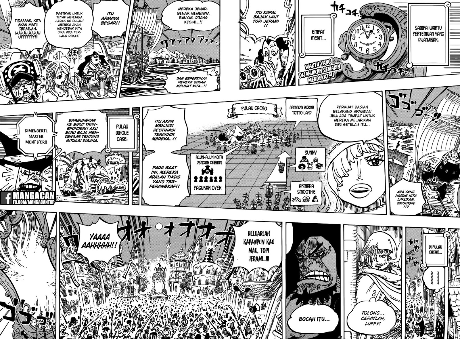 One Piece 897 - Rencana Pelarian ke Pulau Cacao Pekoms 02 03 One Piece 897 Rencana Pelarian ke Pulau Cacao Pekoms