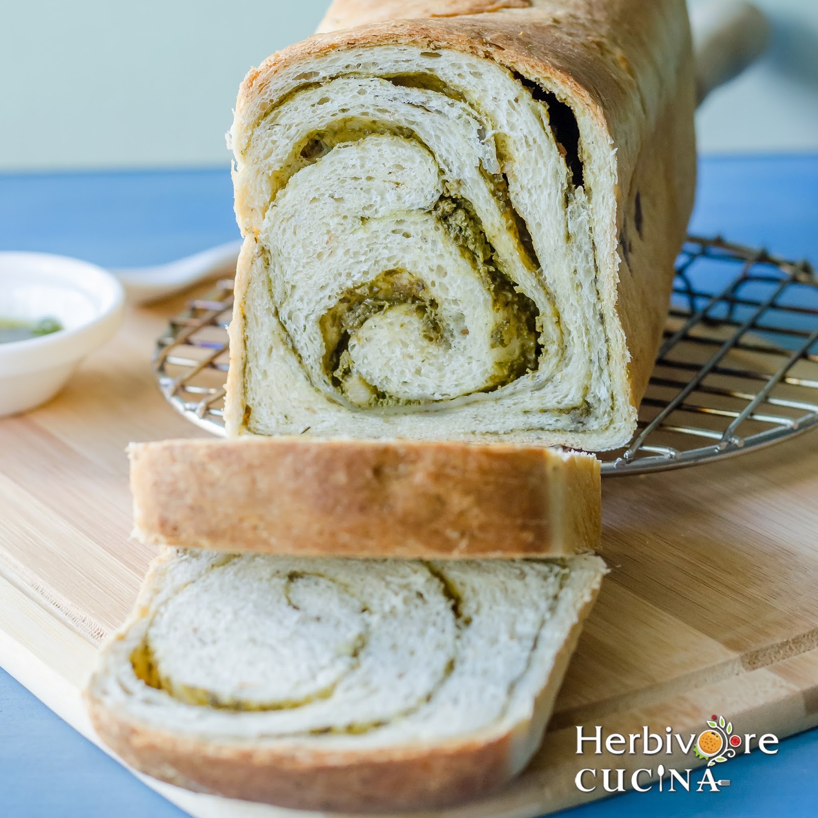 Herbivore Cucina Multigrain Pesto Swirl Bread for BreadBakers
