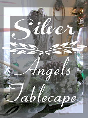 Silver and White Rustic Christmas Tablescape on Rustic-refined.com