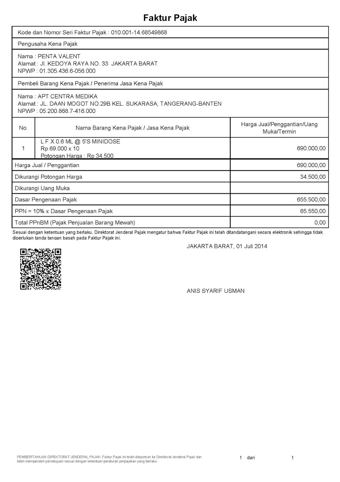 Contoh Faktur Dan Nota Simak Gambar Berikut