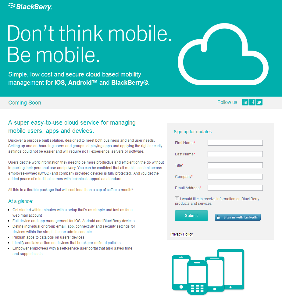 VersusWhite Manage users and apps on mobile devices using BlackBerry