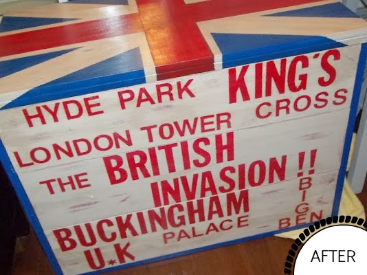 |British invasion dresser - royal blue, red, white,