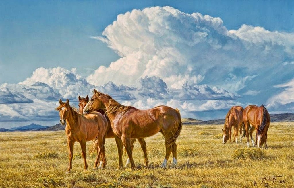 caballos-en-paisajes-realistas-del-campo