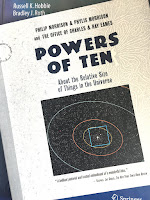 Powers of Ten, by Philip and Phylis Morrison, and the Office of Charles and Ray Eames, superimposed on Intermediate Physics for Medicine and Biology.