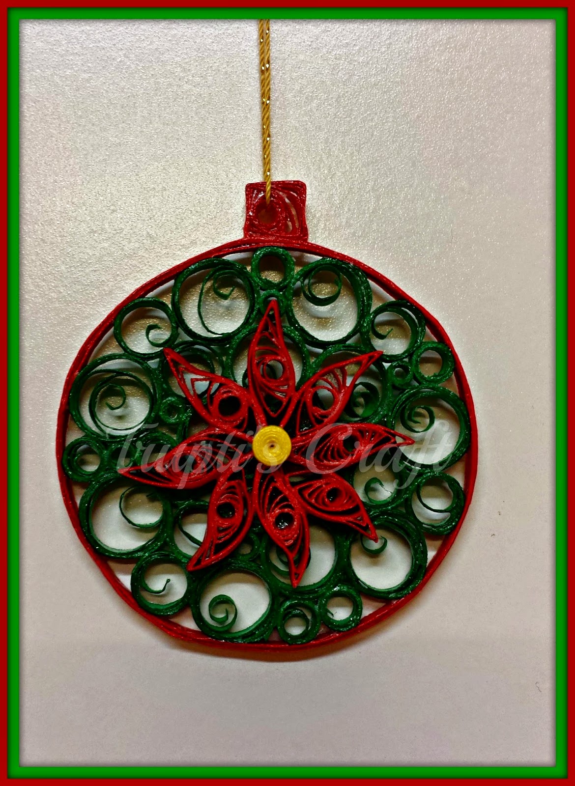 Trupti's Craft Paper Quilling Christmas Ornament