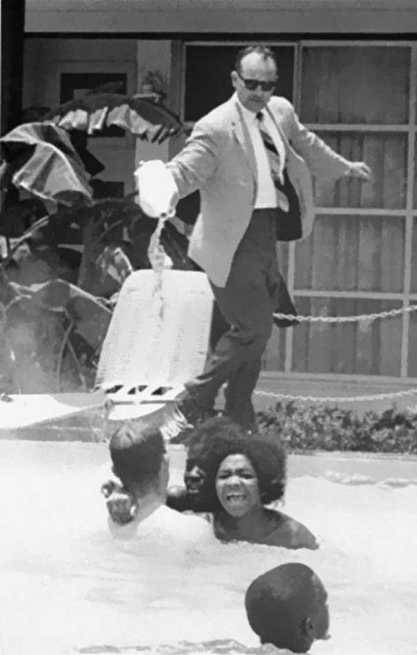Hotel owner pouring acid in the pool