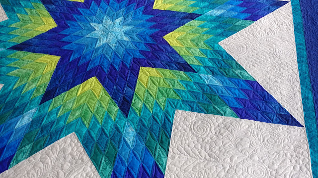 Glowing Lone Star quilt by Slice of Pi Quilts for Craftsy