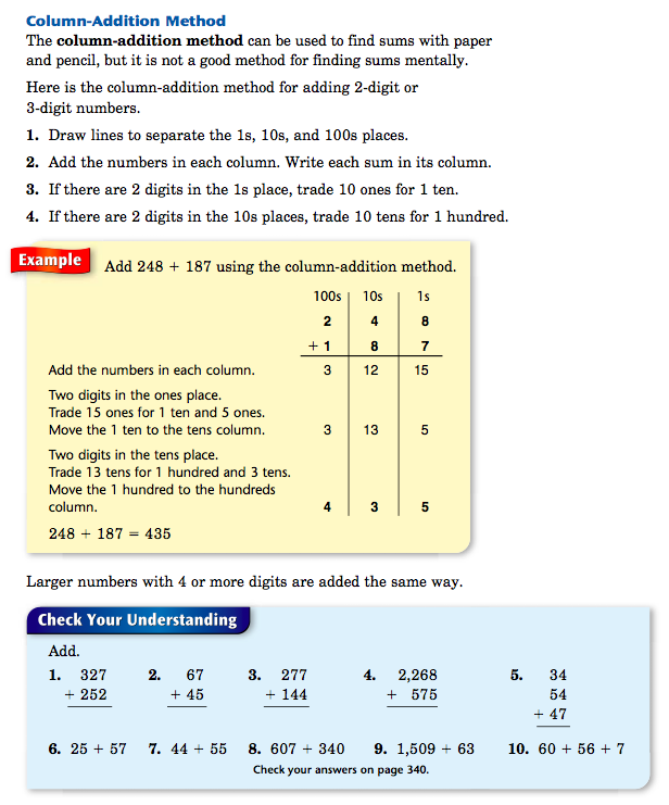 Homework 2012-2013: Monday, September 24th - Partial Sums Addition