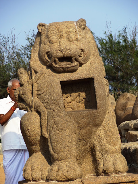 Durga shrine in front of Shore temple - UNESCO World Heritage Site - Mahabalipuram India - Pick, Pack, Go