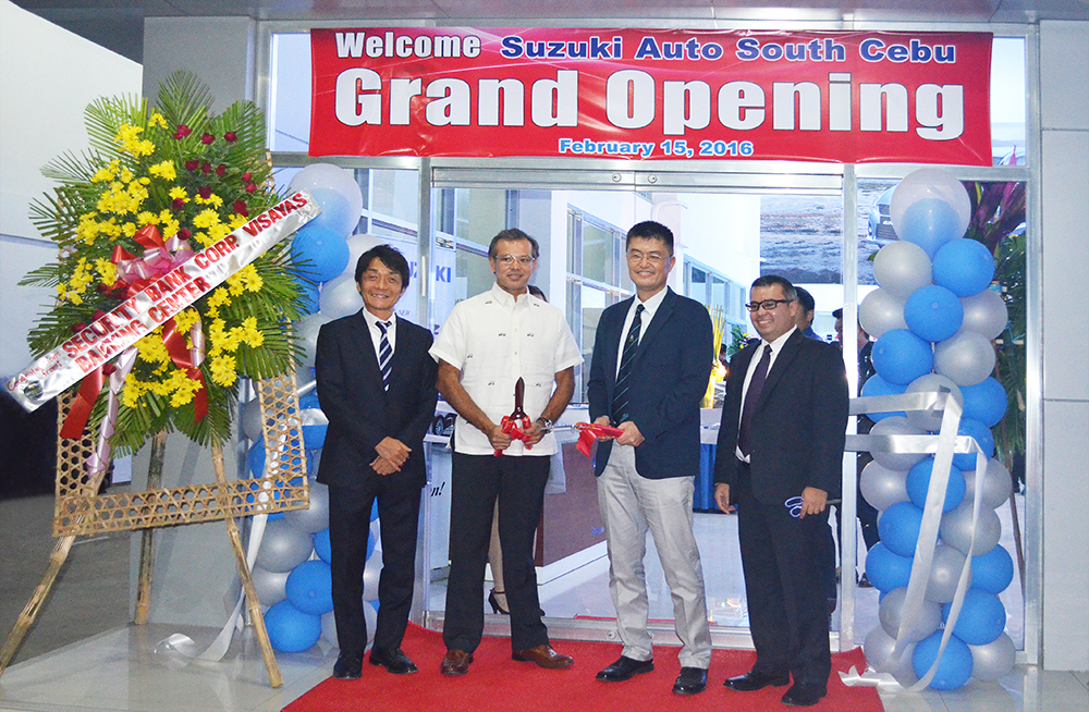 From left to right are: SPH President Hiroshi Suzuki, Suzuki Auto South Cebu President Jose Daniel Borromeo, SPH General Manager for Automobile Shuzo Hoshikura, and Suzuki Auto South Cebu General Manager Marco Gabriel Borromeo Suzuki breezes into Cebu with two dealership openings