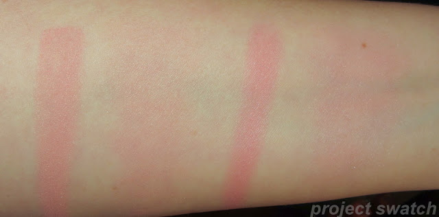 Tarina Tarantino blush swatches - Feather, Parasol - flash