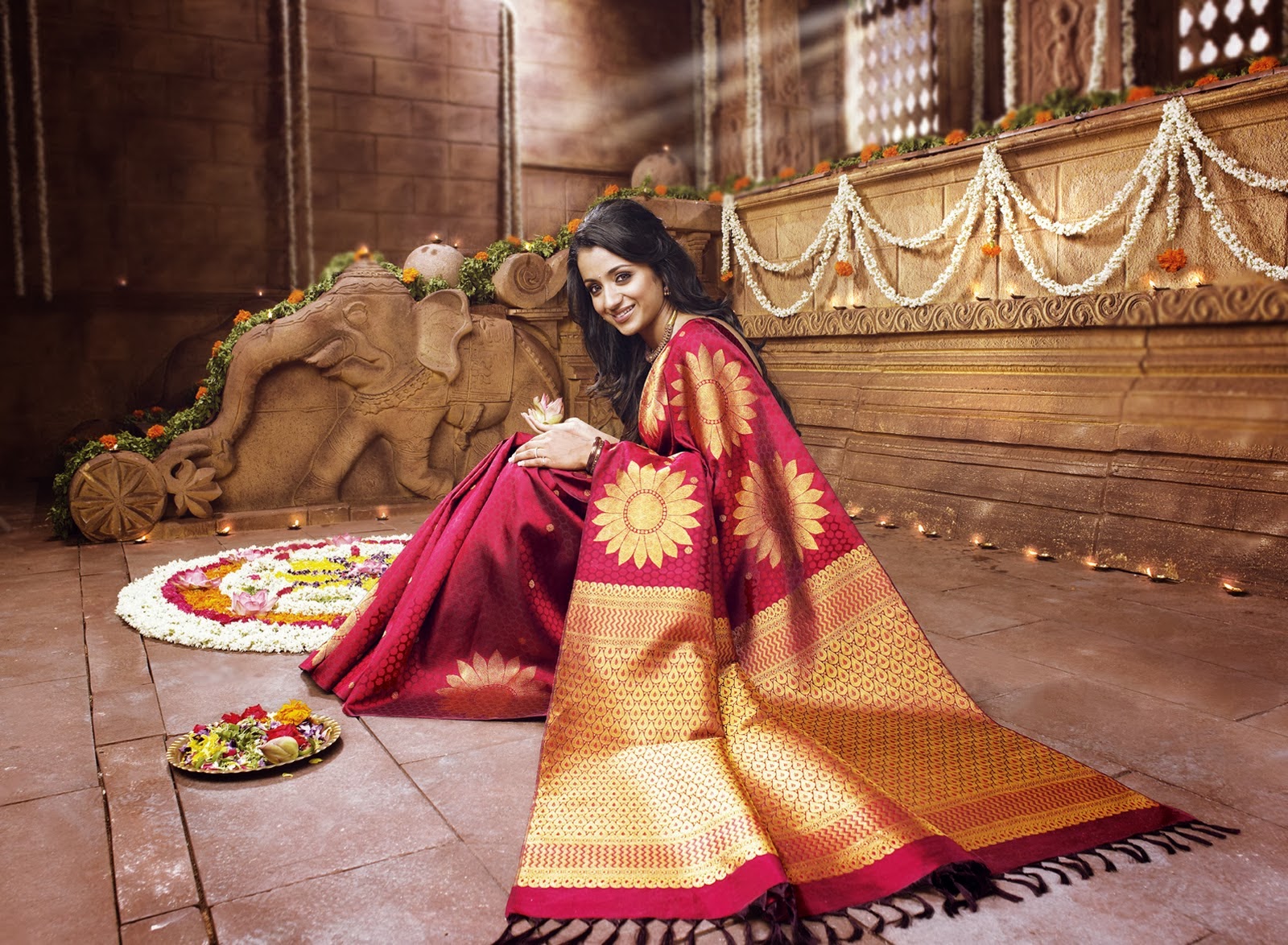 Gorgeous Pure Kanchipuram Silk Saree Online South India Fashion