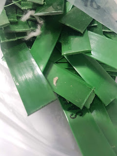 PET Strap Chopping - Green - with some cotton contamination