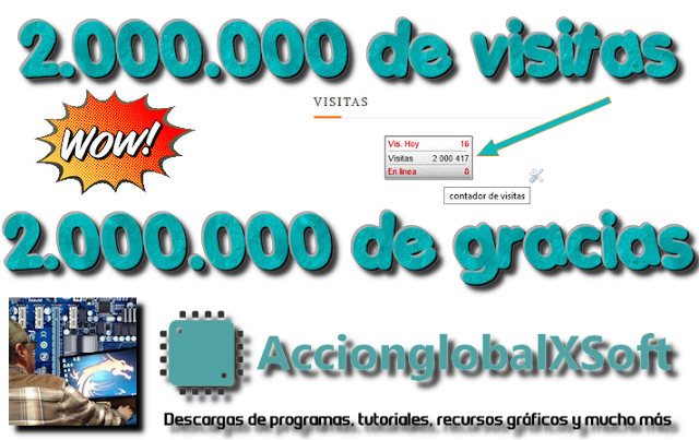 Superados los 2.000.000 de visitantes en AccionGlobalXSoft