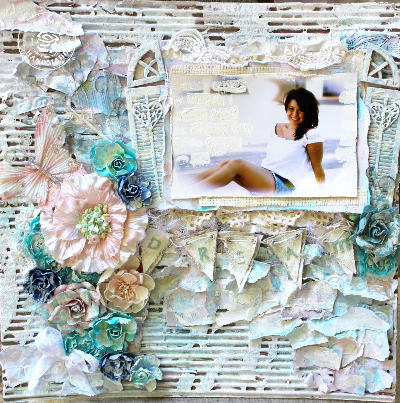 ShabbyChicJCouture : Shabby Chic Mixed Media Prima Layout