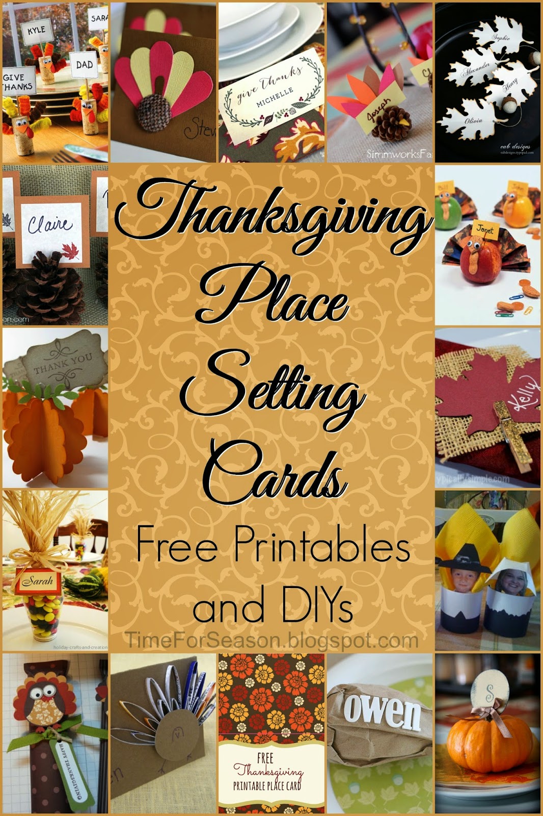 Thanksgiving Place Setting Cards Printables And DIYs Thanksgiving Place Setting Cards Printables And DIYs