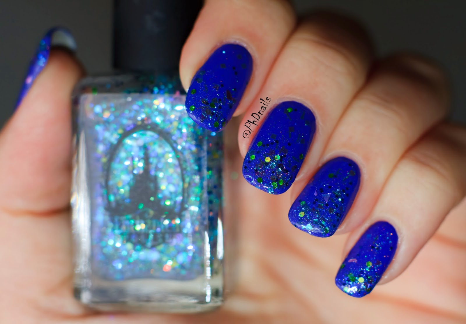 PhD nails 30 Days of Colour Enchanted polish Freeze machine swatch