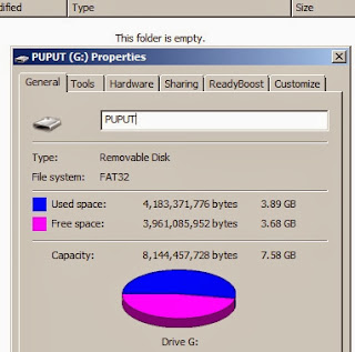 Properties Flashdisk berisi virus Shortcut