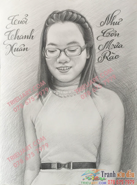 chân dung chì tặng vợ