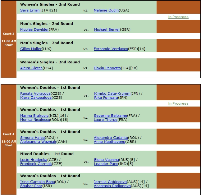 TopSpin: Roland Garros 2012 - Wednesday May 30 - Schedule of Play TopSpin: Roland Garros 2012 - Wednesday May 30 - Schedule of Play