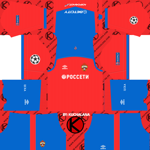 CSKA Moscow 2018/19 Kit - Dream League Soccer Kits - Kuchalana