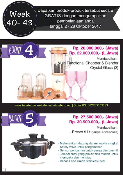 BOOM Week 40-43 Oktober 2017 :
~ BOOM 4 & 5 BOOM Tulipware Oktober 2017