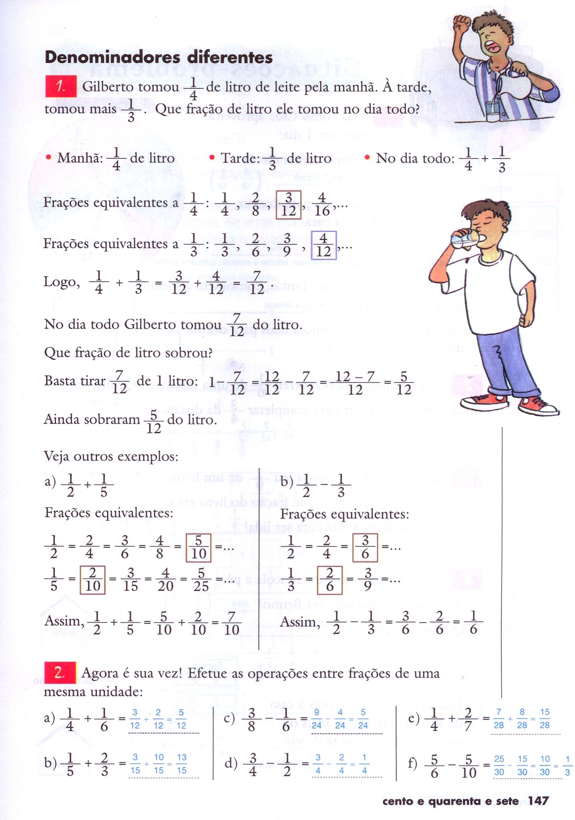Pratique Um Pouco A Adição E A Subtração De Frações