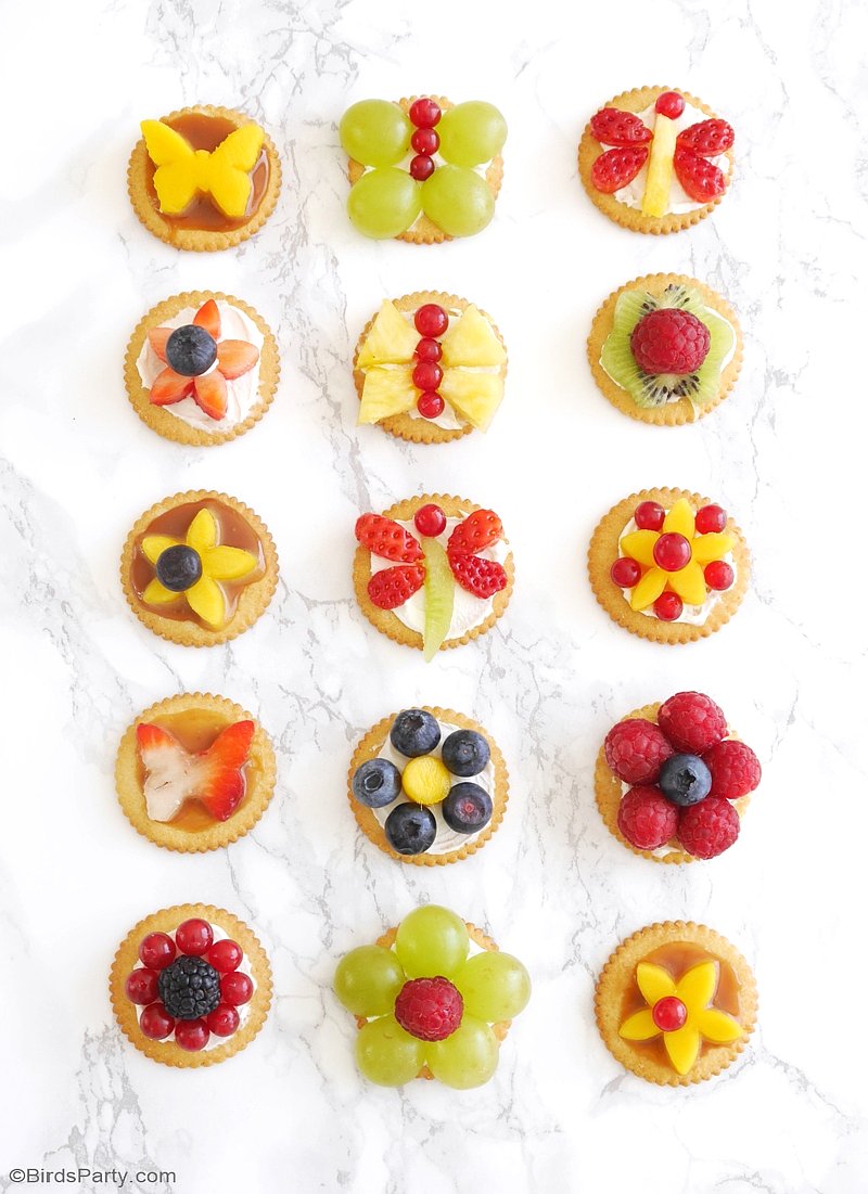Bite-Size Fruit Tarts for Spring - learn to make these delicious, fun and quick to make fruity appetizers for Spring parties, Easter or snack! | by BirdsParty.com @ BirdsParty