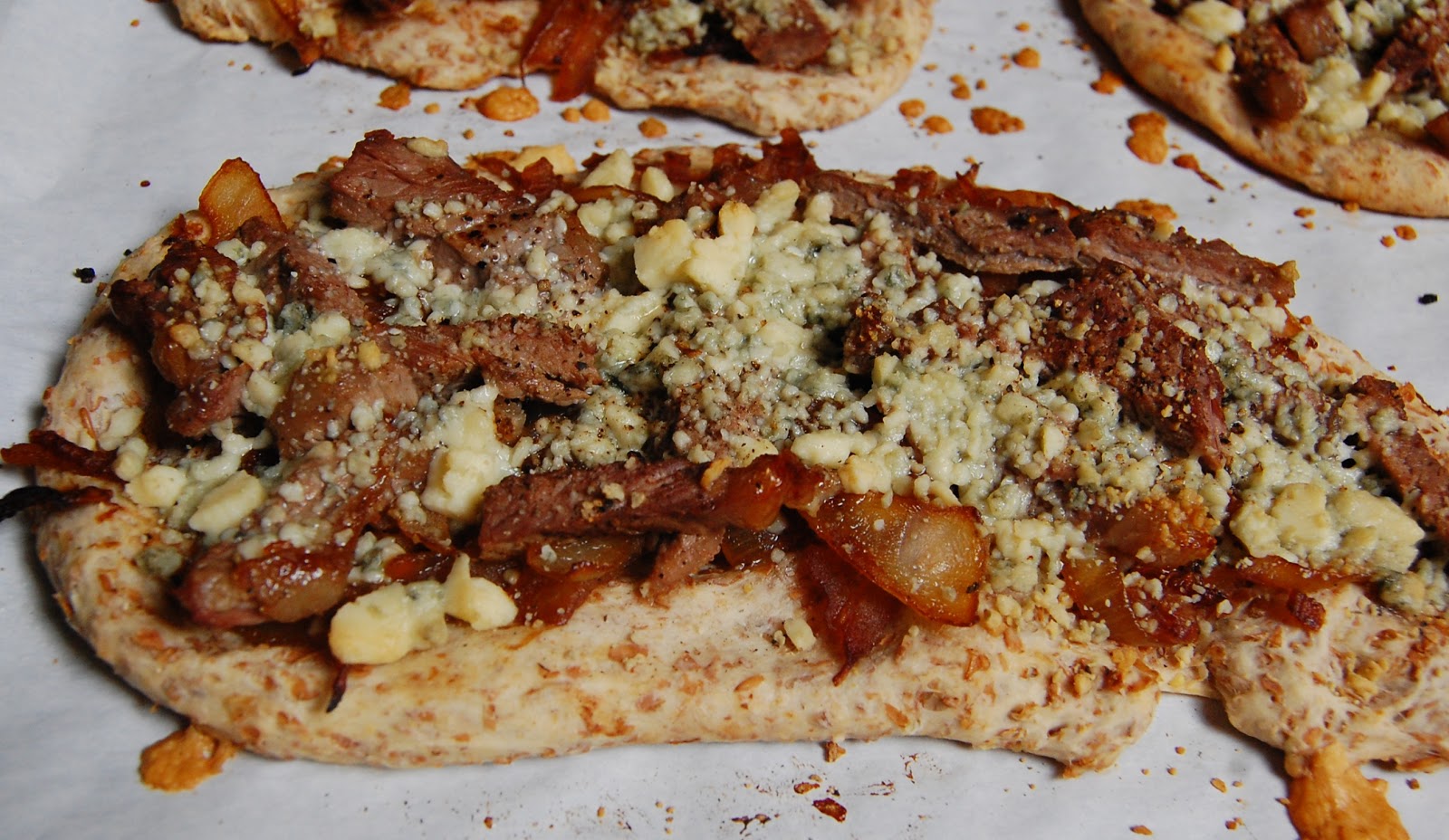 Steak, Blue Cheese & Caramelized Onion Flatbreads