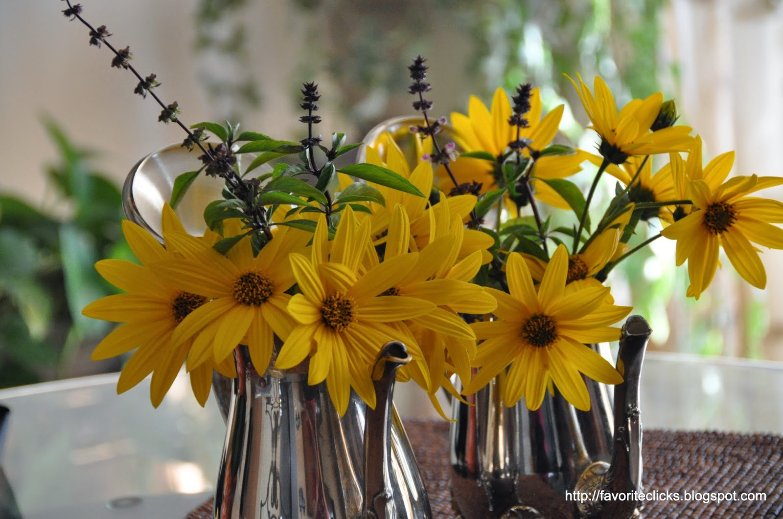 Flowers in Antique silver