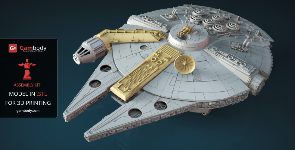 Star Wars Millennium Falcon Gun Antenna 3d Printable Exterior