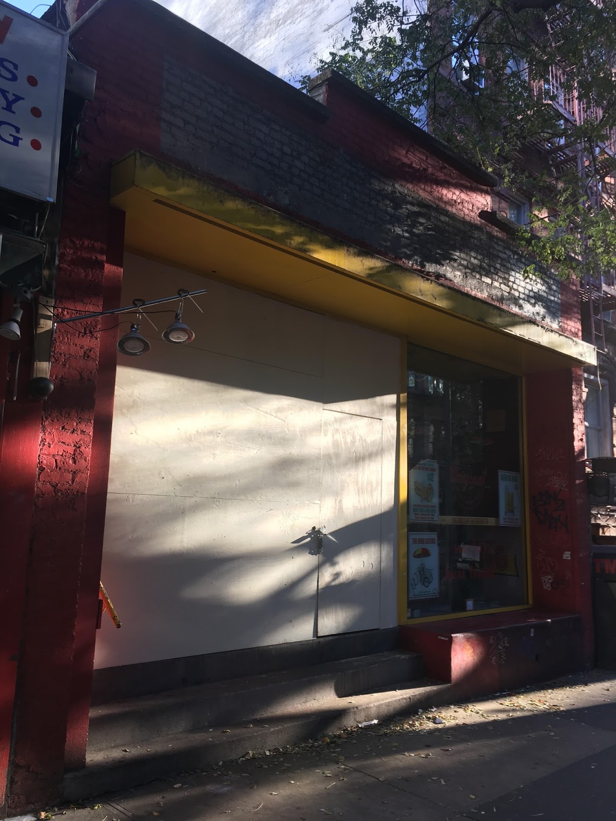 EV Grieve Boarding up the former Papaya King on St. Mark's Place