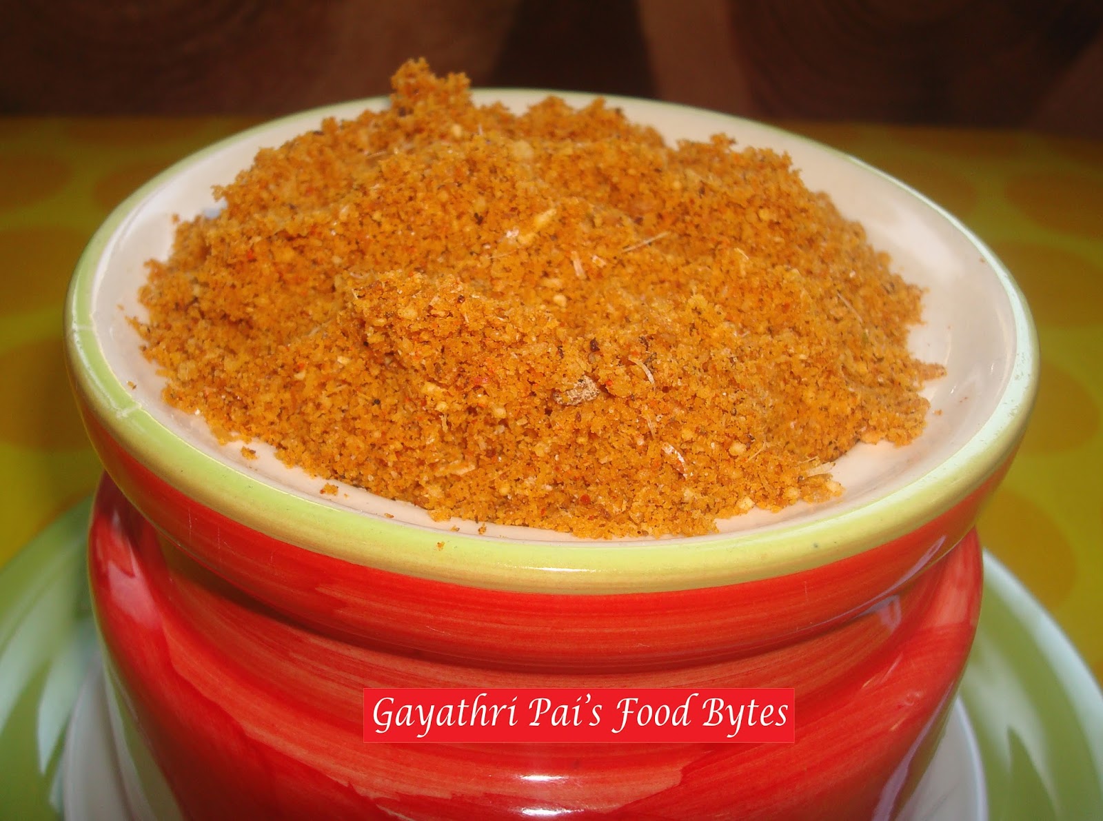 Gayathri Pai's Food Bytes Micro Waved Dry Coconut Garlic Chutney.