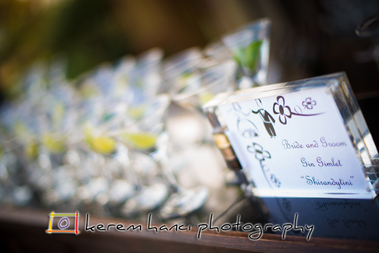 A delicious gin gimlet offered to guests by the bride and groom