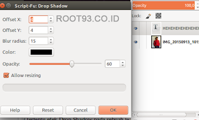 pengaturan untuk efek drop shadow pengaturan untuk efek drop shadow