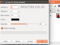 Menambahkan Efek Drop Shadow Pada Text di GIMP