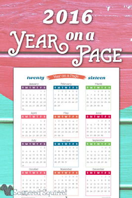 new year calendar 2016