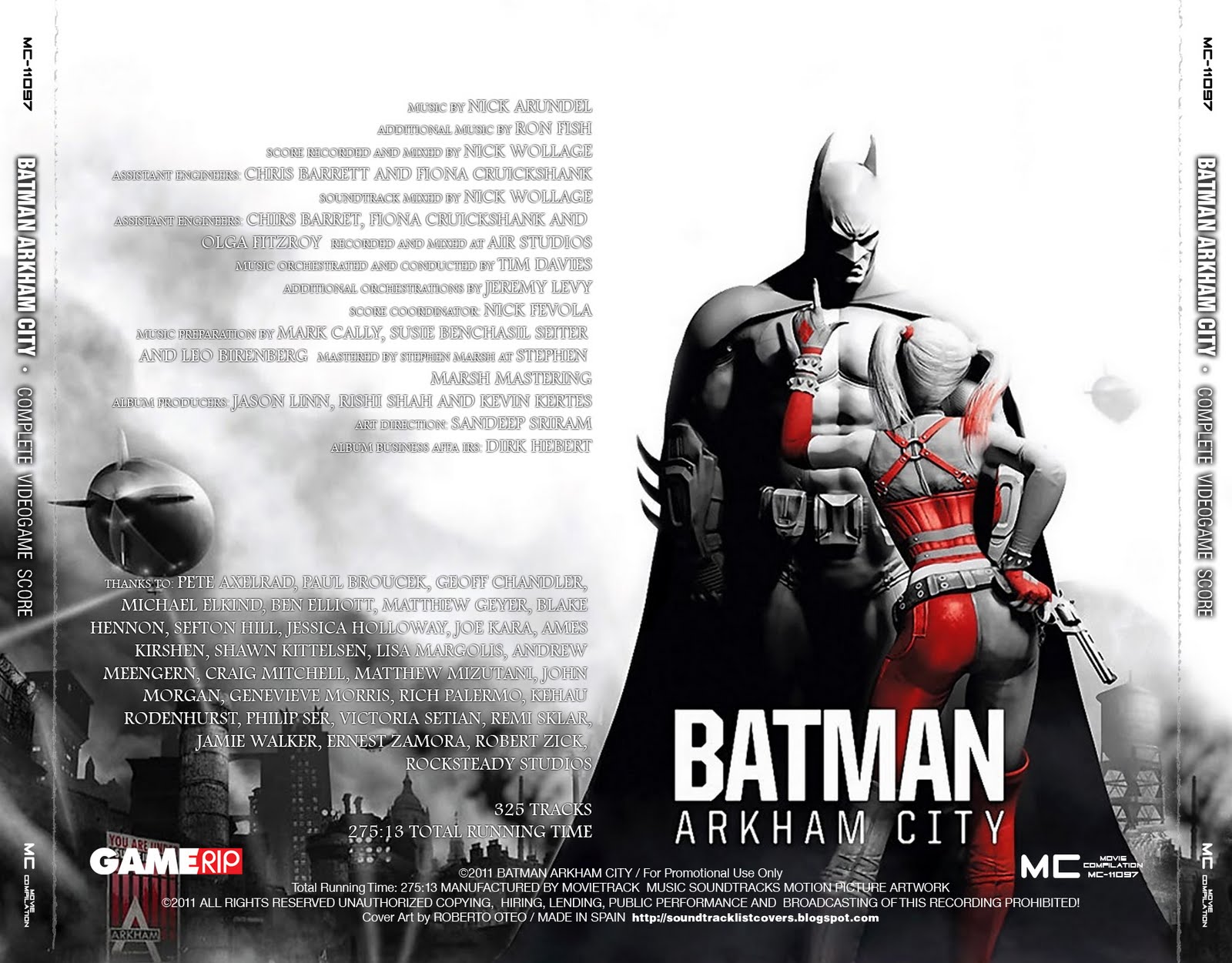 Soundtrack List Covers: Batman: Arkham City Complete (Nick Arundel & Ron  Fish)