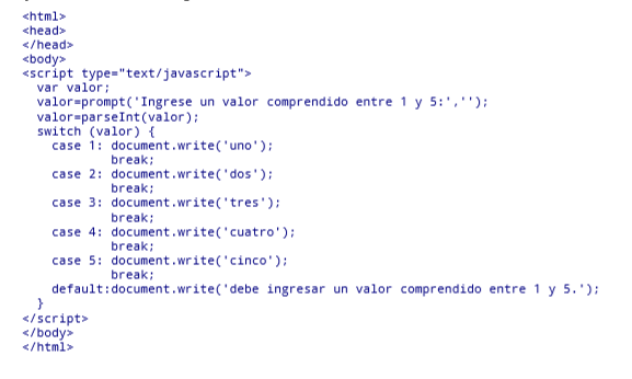 AplicacionesWeb: Estructuras Repetitivas y Estructura Switch