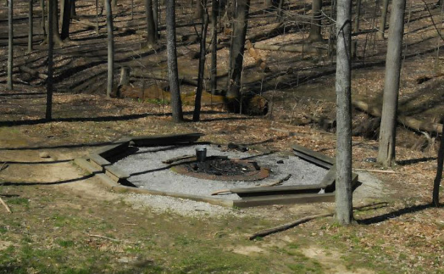 Tall Timbers fire pit at @GSNEO Camp Timberlane