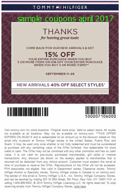 tommy hilfiger coupons