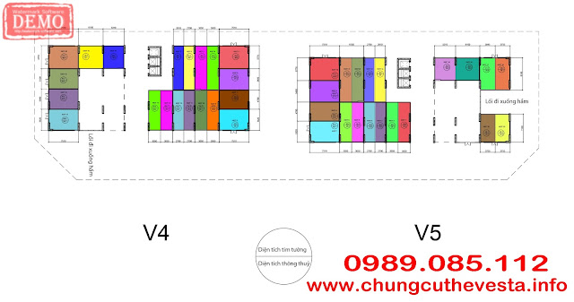 Quý khách tải ảnh về máy để xem được chế độ phóng to Mặt bằng kiot tòa V4 - V5 The Vesta
