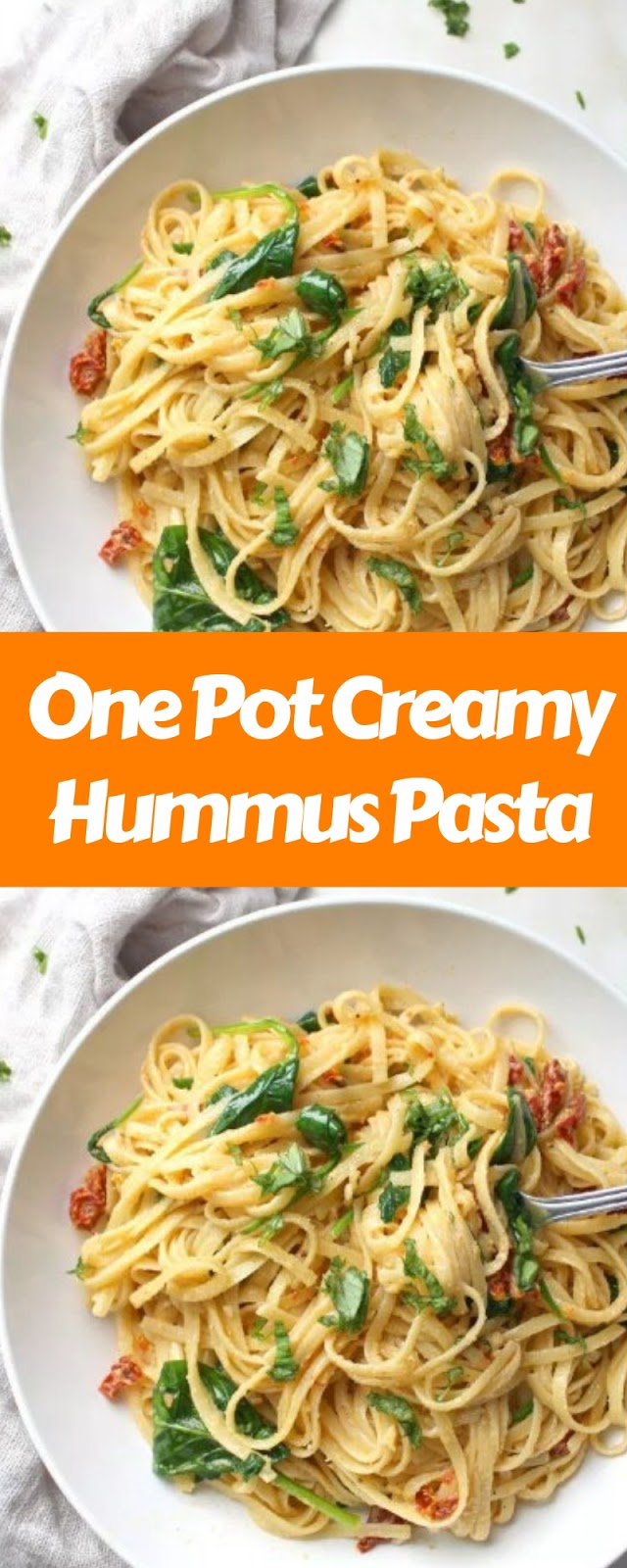One Pot Creamy Hummus Pasta