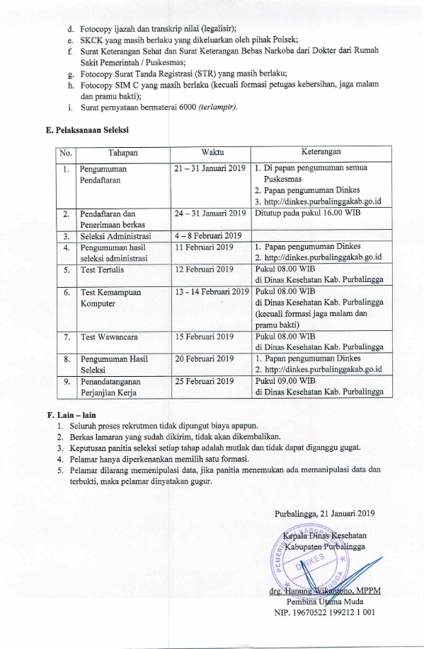Lowongan Kerja Lowongan Kerja Non Pns Dinkes Purbalingga 2019