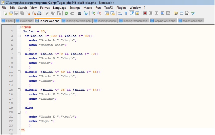 Ari Pratitasari If If Else Dan If Elseif Notepad