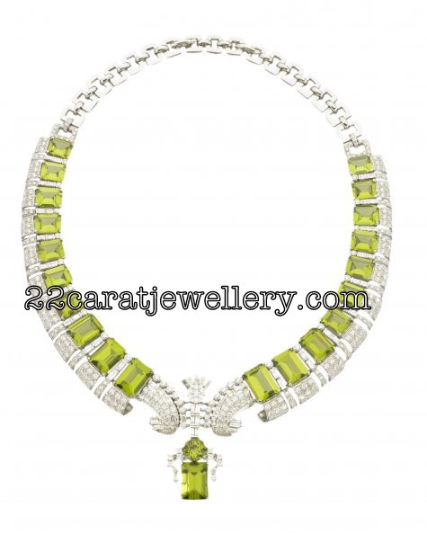 Peridot and Moissanite Pendant for women in Sterling Silver at Rs 2000 in  Jaipur
