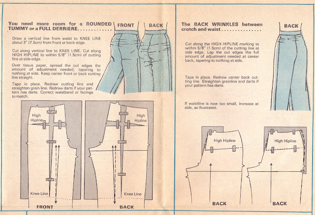 Altering your pants pattern for a rounded tummy or full derriere or swayback