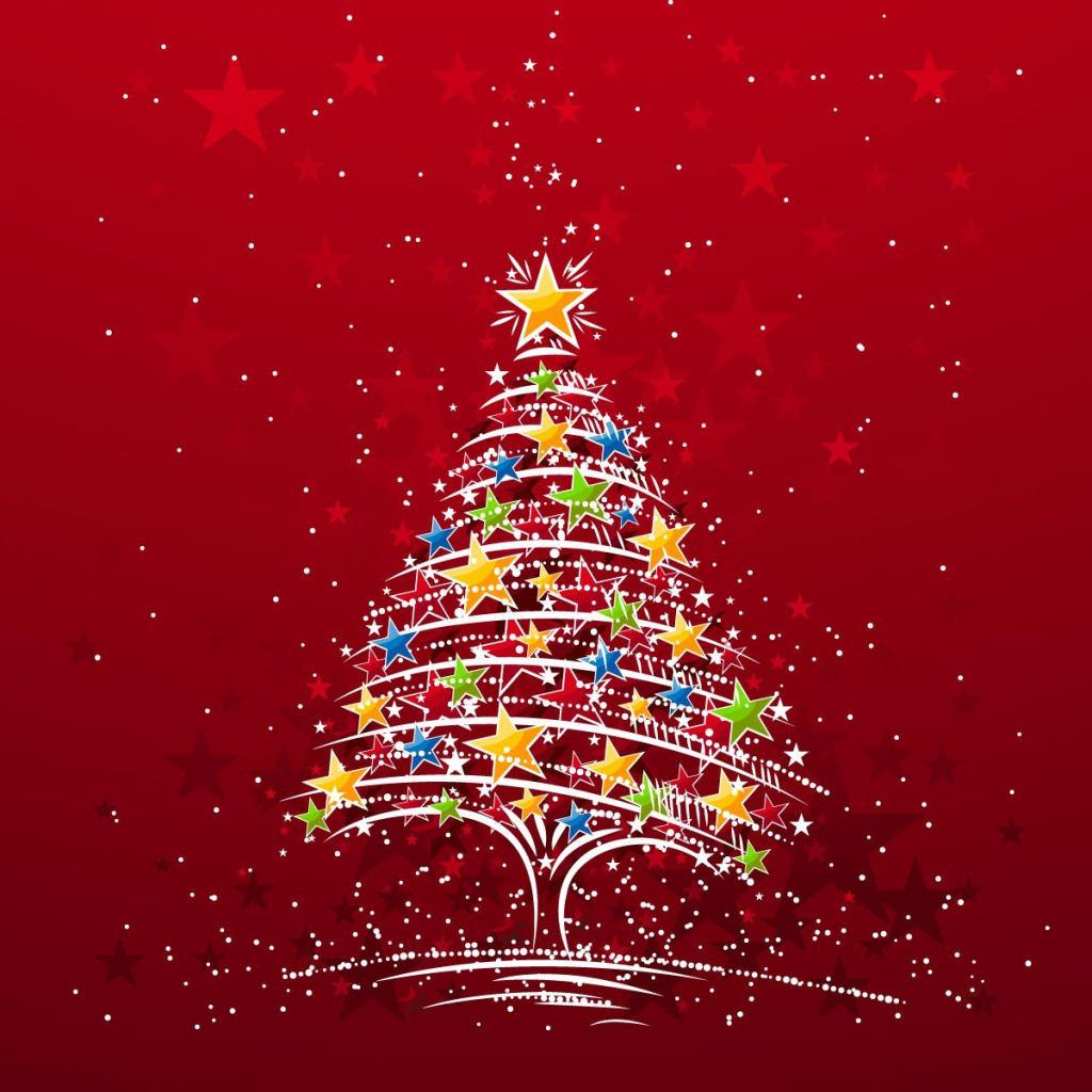Free Wallpapers for Apple iPad: Starry Xmas Tree