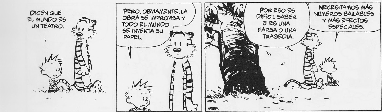 El niño y el tigre.Calvin y Hobbes.